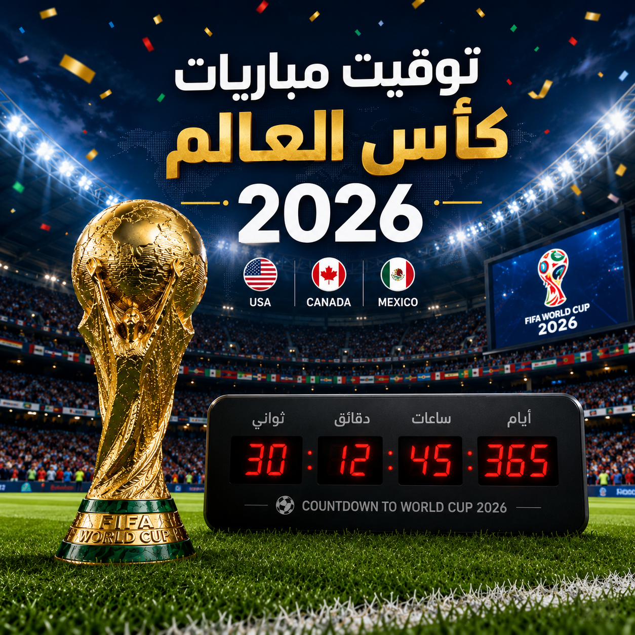 توقيت مباريات كأس العالم 2026